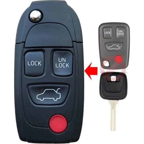 4 Buttons Modified Flip Folding Remote Car Key Shell Case For Volvo XC70 XC90 V40 V50 V70 S60 S80
