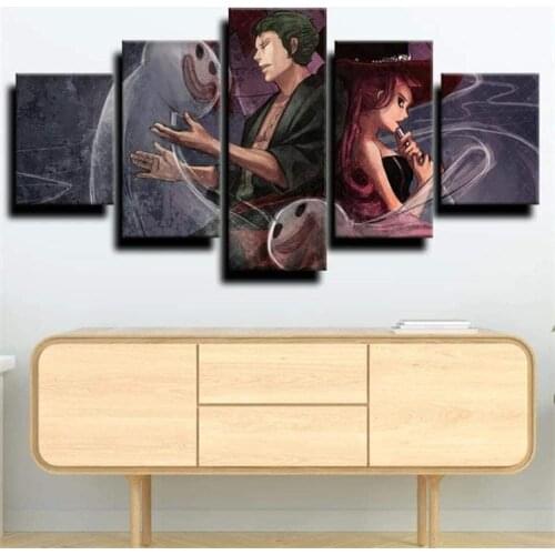 5 Piece Wall Art Canvas Anime Manga Figure Pictures Pirate King Posters And Prints Living Room The Wall Decoration Paintings