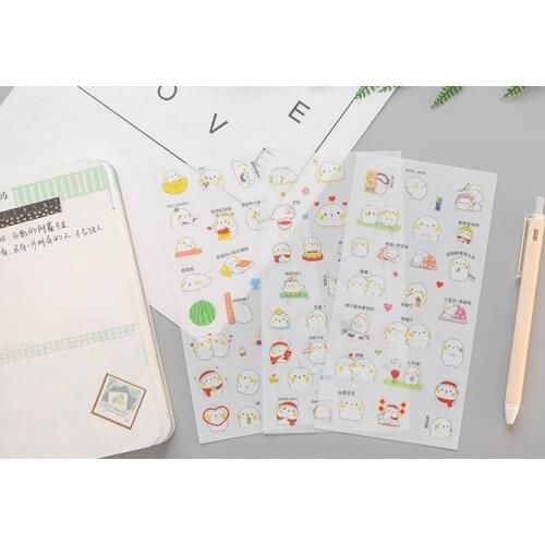 6pcs Cartoon sticker pvc diy decoration sticker for album scrapbooking stationery sticker gift for kids