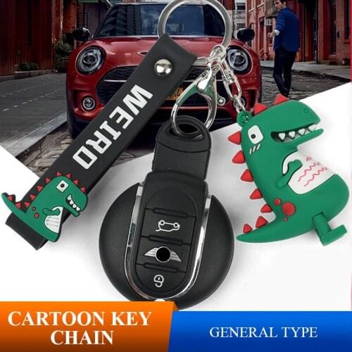 Car cartoon key chain Key Ring Cute Dinosaur lady keychain Bag small pendant For MINI Cooper Clubman Coutryman Car Accessories