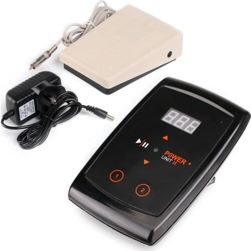 LCD Digital Adjustable Tattoo Power Supply with Pedal For Semi Permanent Makeup Tattoo Kits Machine Gun Power Supply