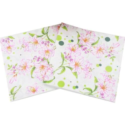 33*33cm 20pcs/lot Flower Colour Printed Paper Napkins Tissue Paper Birthday Wedding Party Decorations Restaurant Decoration