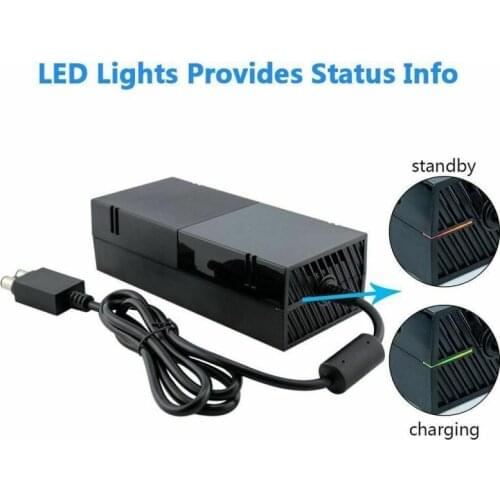 Black AC 100V-240V Power Supply US/EU/UK Plug Adapter USB Charging Charger For Xbox One Console AC Adapter Brick Charger