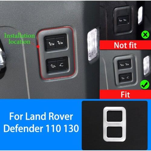 Car Rear Trunk Trailer Button Decoration Frame Trim,ABS Chrome,For Land Rover Defender 110 130 2020-2021,Modification Accessory