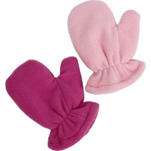 Baby Gloves Winter Warm Plus Velvet Mittens Children Kids Lined Fleece Gloves 4X7C