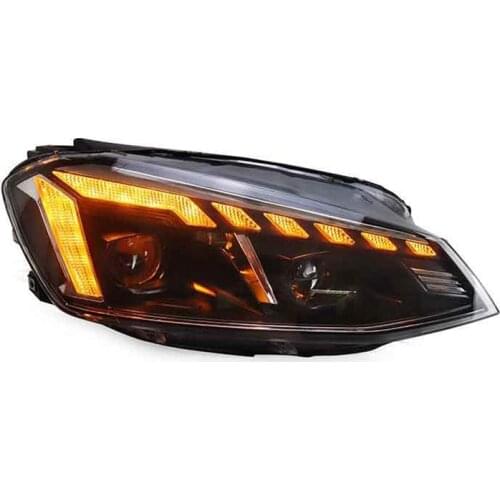 Suitable for golf 7 headlight assembly modification LED marquee daytime running light high 7LED bifocal lens headlight assembly