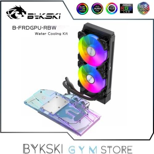 Bykski Customized AIO GPU Cooler RGB For NVIDIA /AMD Graphics Cards, VGA Liquild Water Cooling Kit 5V SYNC, B-FRDGPU-RBW