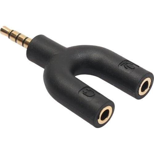 200PCS/LOTHeadset Adapter Kit U Shape 3.5mm Y Splitter for Audio Headphone and MIC Headset Cellphone Factory Price Drop Shipping