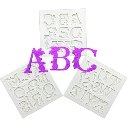 3 pcs/set Uppercase Letter English Capital Silicone Sugarcraft Mold Cupcake Chocolate Baking Mold Fondant Cake Decorating Tools