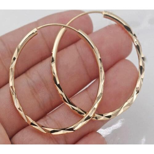 Modyle 1Pair Fashion Gold color Women Girl Trendy Large Hoop Earrings Big Smooth Circle Earrings Brand Loop Earrings Jewelry