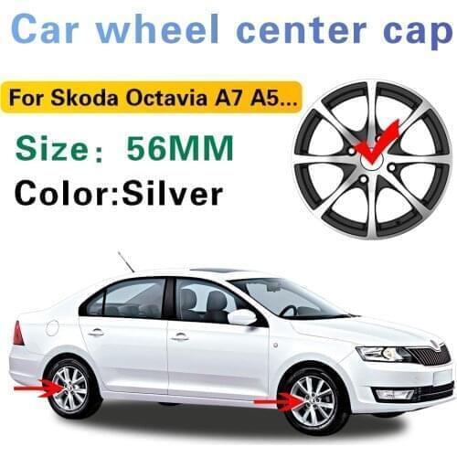 4X 56mm Car Cover Wheel Center Hub Caps Auto Accessories For Skoda Octavia A7 A5 A3 7 5 2 3 Rapid Kodiaq Fabia Karoq Superb Yeti