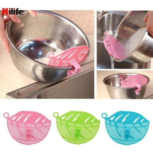 Leaf Shape Rice Cleaning Strainer Kitchen Tools Rice Wash Filtering Baffle Sieve Beans Peas Washing Filter Drain Board Snap-type