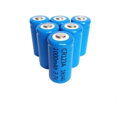 6pcs/lot 3.7V 1000mAh Lithium Li-ion 16340 Battery CR123A Rechargeable Batteries 3.7V CR123 for Laser Pen LED Flashlight Cell