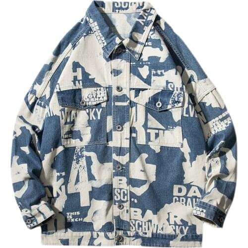 Oversized mens denim jacket New Products in Fall 2021 Casual fashion loose denim jacket men Both men and women can wear