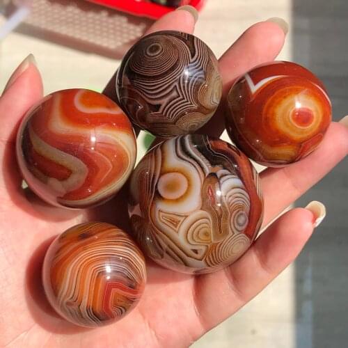 Natural Silk Agate Ball Mixed Gemstone Rock And Minerals Crystal Stone For Chakra Healing Fengshui Decortion