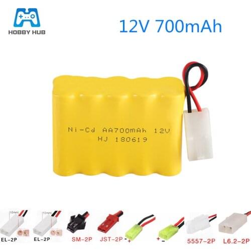 NI-CD 12v 700mah AA Battery rechargeable battery for RC boat truck car tank electric toys lighting 12 V 700 mah aa nicd Battery