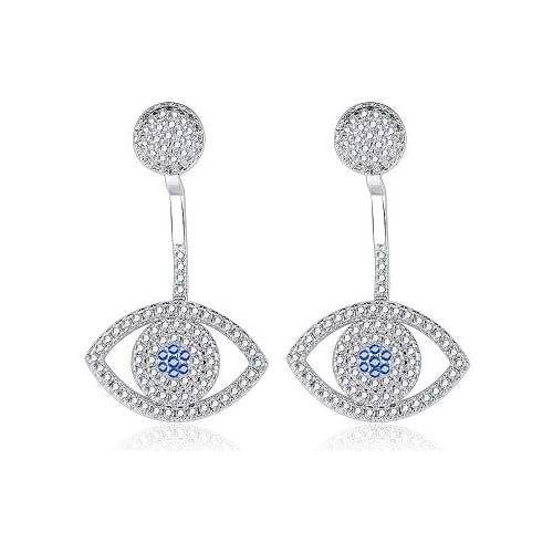 Devils Eye Blue Crystal Zircon Earring Fashion Jewelry Women Girl Stud Earrings