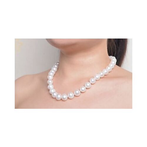 HUGE 18"8-9MM NATURAL SOUTH SEA GENUINE WHITE ROUND PEARL NECKLACE ER83AA
