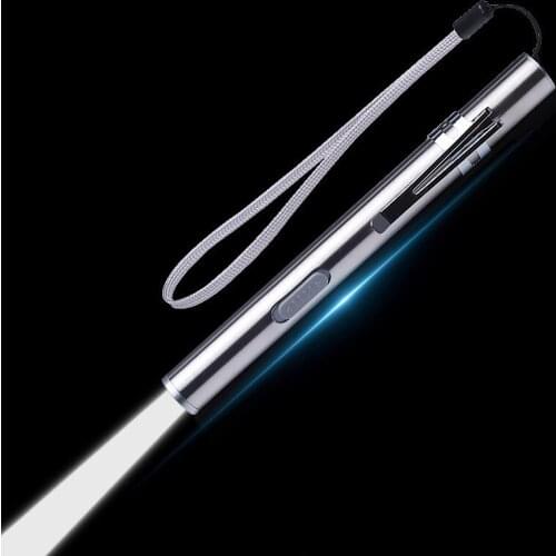 Rechargeable Flashlight Metal USB Charging Port Light Outdoor Mini Double LED Beads LED Flashlight Use Home Outdoor Emergency