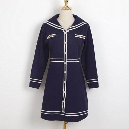 2021 Fashoin High Waist Long Sleeve Red Kni Sweater Dress Women Elegant Vintage Brand Design Party Mini Dresses Vestido De Mujer