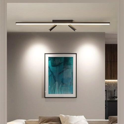 Simple Black Modern LED Ceiling Lights for Living room Bedroom Aisle Cloakroom Balcony Kitchen AC90-260V Ceiling Lamp Lighting