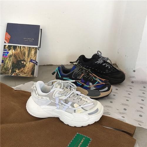 Plus Size 41 42 43 Women Sneakers 2021 New Design Womens Casual Shoes Breathable Girls Chunky Sneakers Trendy Dad Shoes Woman