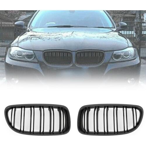 Artudatech Front Kidney Grill Grilles Carbon Fiber Fit For BMW E90/E91 LCI 3 Series 2008 2009 2010 2011 2012 02HGL1106ABK Car