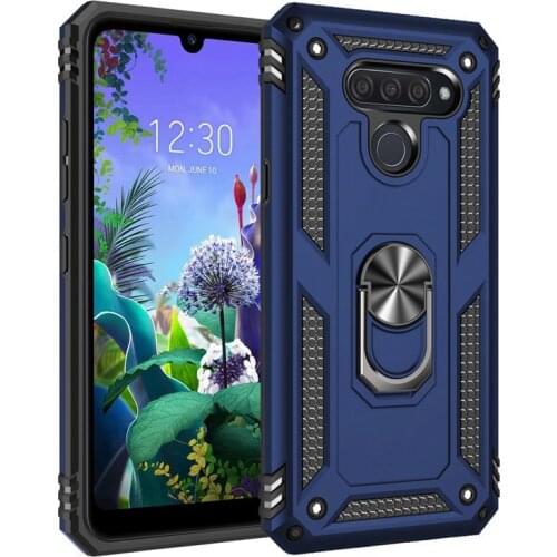 Luxury Armor Shockproof Phone Cases For LG Q60 K50S K50 K40 K30 2019 Stylo5 Aristo4 K12 Plus Cover Car Magnetic Ring Bumper Case