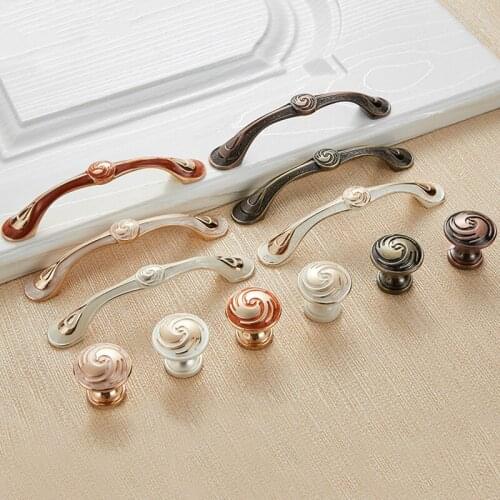 European Style Kitchen Handles Knobs Zinc Alloy Cabinet Pulls Furniture Handle Cabinet Drawer Pulls Furniture Hardware