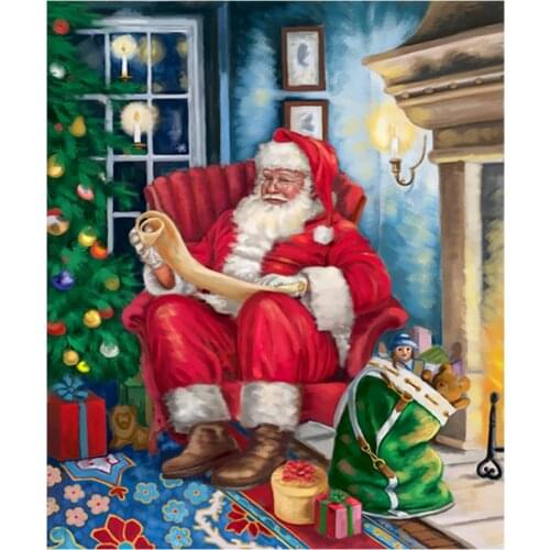 Santa Claus Christmas Diamond Painting Portrait Round Full Drill Nouveaute DIY Mosaic Embroidery 5D Cross Stitch Home Decor Gift