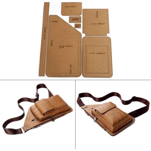 DIY Handmade Leather Mens Chest Bag Coin Purse Sewing Pattern Hard Kraft Paper Stencil Template 37cm*20cm