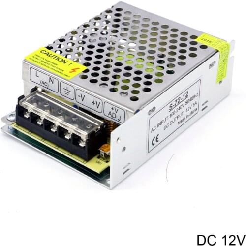 Wide voltage input ac to dc 12V Power Supply 72W Led lighting driver Power Supply constant 12V 6A