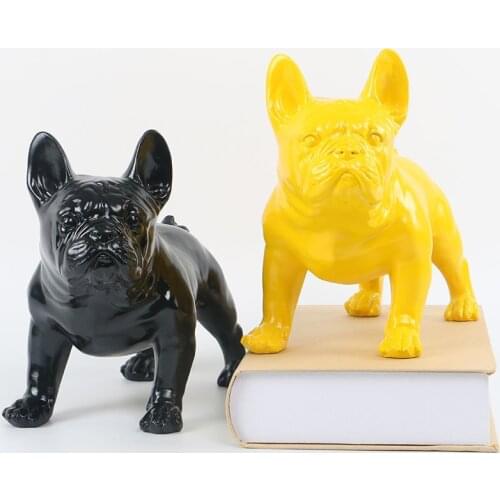 French Fighting Dog Sculpture Ornaments Resin Sculpture Crafts Exquisite Crafts Cute Animal Figurines Birthday Gifts Home Decor