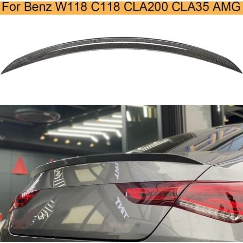 Car Rear Trunk Spoiler for Mercedes-Benz CLA Class W118 C118 CLA200 CLA35 AMG 2019 2020 Trunk Boot Lip Wing Spoiler Carbon Fiber