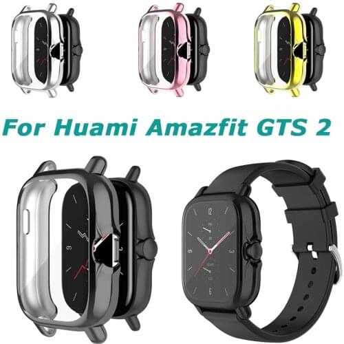 Glass + Cover Slim TPU Case Protector Soft Scratch Shell Cover Full Screen Protector For Huami Amazfit GTS 2 Watch Anti-drop