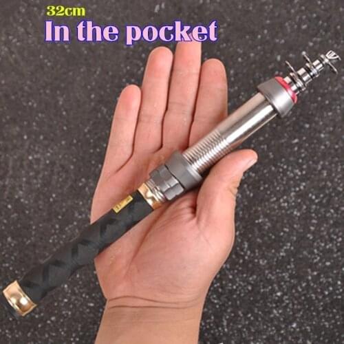 Super Mini Children Fishing Rod Spinning 1.3/1.5/1.8/2.1/2.4/2.7 M Carbon Telescopic Fish Pole Short Portable In The Pocket Olta