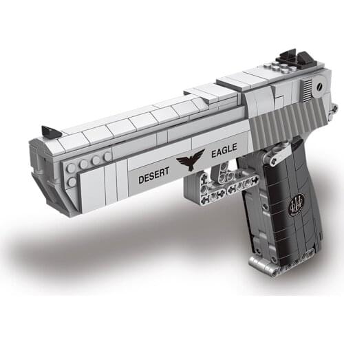Technical Series Gun Handgun Pistol Can Fire Bullets Set Desert Eagle Assembly DIY Model Building Blocks Toys For Kids Boys Gift