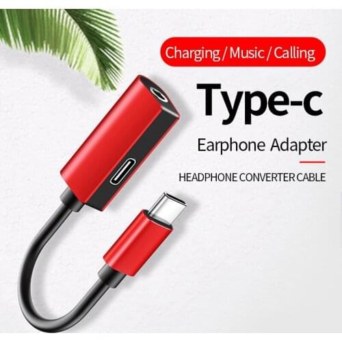 Type-C to 3.5mm Audio Cable Male To Female USB C to 3.5 Jack Earphone Aux Adapter Music Mobile Phone Charge Converter Cables