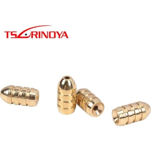 TSURINOYA Copper Fishing Weight 3.5g 5g 7g Thread Bullet Shape Copper Sinker Weights Fishing Tackle Kit Pesca Peche Accessories
