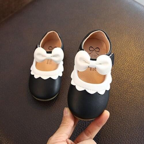 Girls Shoes Kids Leather Shoes Bow-knot Children Dress Shoes Fashion Princess Cute Soft for Wedding Dress Party Toddler Shoes