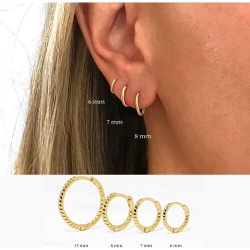 Twisted Cartilage Hoop, S925 Sterling Silvers, Helix Hoop, Huggie Hoops, Ear Hoops, Ear Cuff, Dainty Earring 6mm 7mm 8mm 11mm