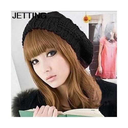 Crochet Knitted Women Berets/Brand Candy Color Winter Warm Berets Women/Desiger Women Hats
