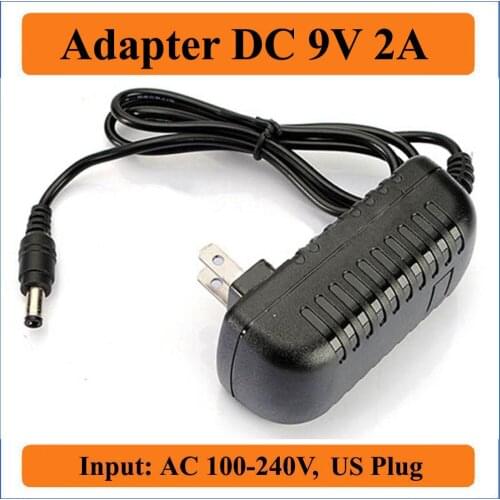 9V 2A US Plug AC DC Adapter High Quality 1Pcs AC 100V/220V Converter Power Adapter to DC 9V 2A Power Supply 5.5mm x 2.1-2.5mm