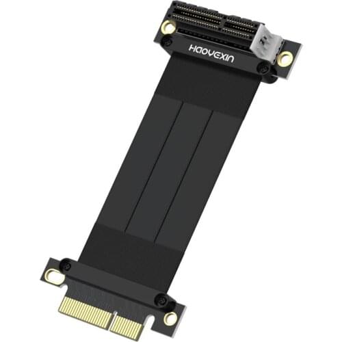 HYX high speed Pci-E3.0 Express 4X To 4X Slot Riser Card Converter Extender Ribbon Adapter Extension Cable Gold Plated 90degre