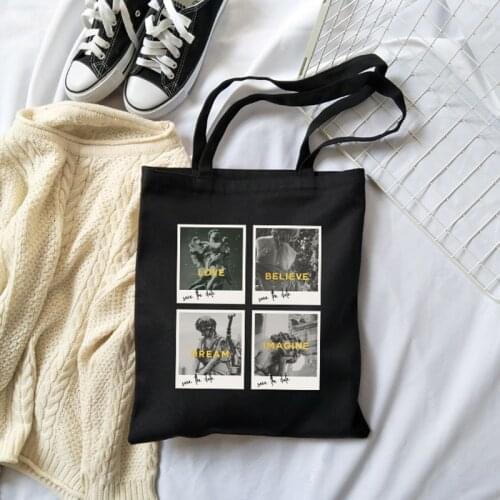 Women Michelangelo David Art Letter Print Fun Casual Large Capacity Harajuku Vintage Ins Fashion Canvas Chic Shoulder Bags