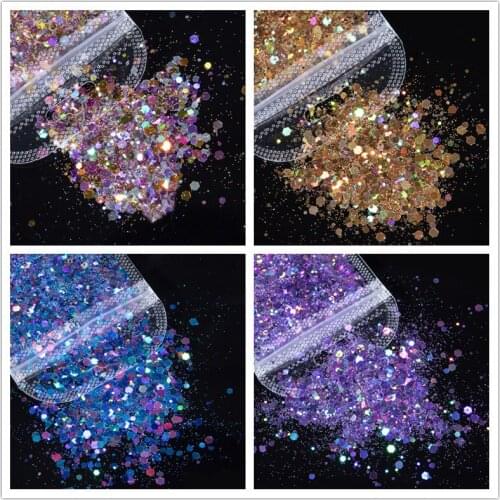 1 Bag Mix Nails Art Glitter Powder Sequins Shine Chrome 5g Mermaid Nail Art Glitter Powder Sparkly Pigment Polish Manicure Decor