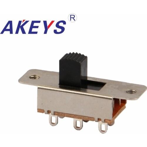 10PCS SS-23F19 2P3T-G5Double pole three throw 3 position slide switch 6 solder lug pin DIP type without fixed pin