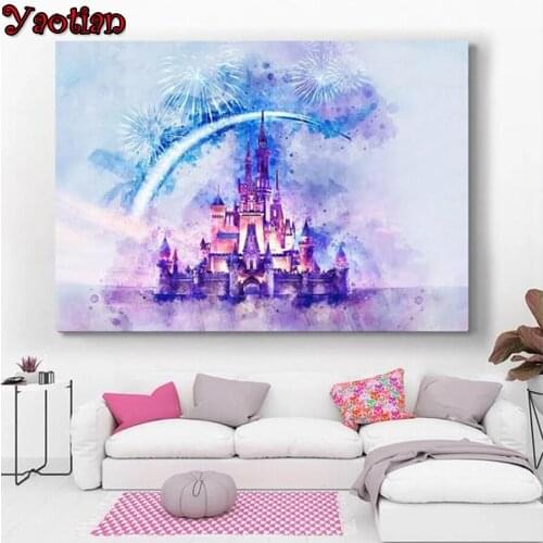 5D DIY square/round Diamond painting Watercolor Art Magic Castle Cross Stitch Diamond Embroidery Pattern Mosaic Rhinestone