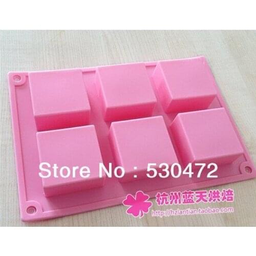 6 hole Square silicone Chocolate moulds Cake Mold 23.5*16.5*2.5CM kitchen tools