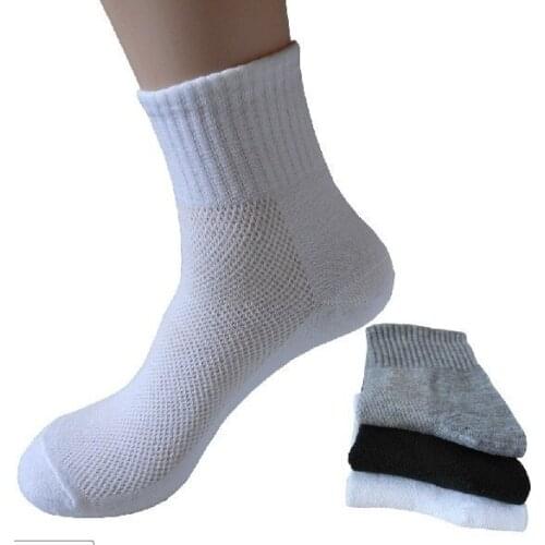 6 Pairs Lot Black White Grey Mens Sock Unisex Ankle Socks Thin Net Solid Casual Short Summer 100 Cotton Sock Wholesale Socks